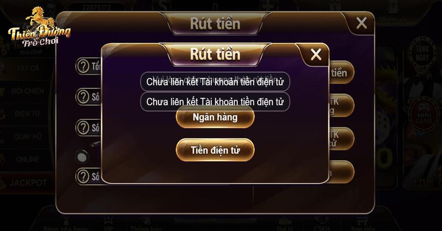 Lỗi hệ thống khi rút tiền tại cổng game TDTC