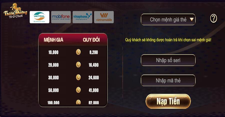 Thanh toán nhanh chóng tại cổng game qua thẻ cào 